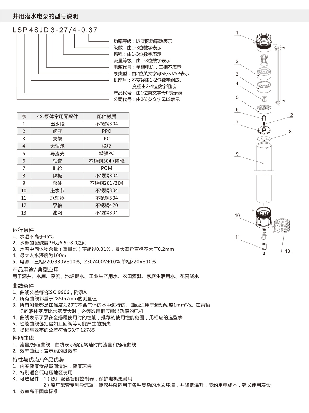 4SJ系列深井潛水泵 4SJ系列深井潛水泵