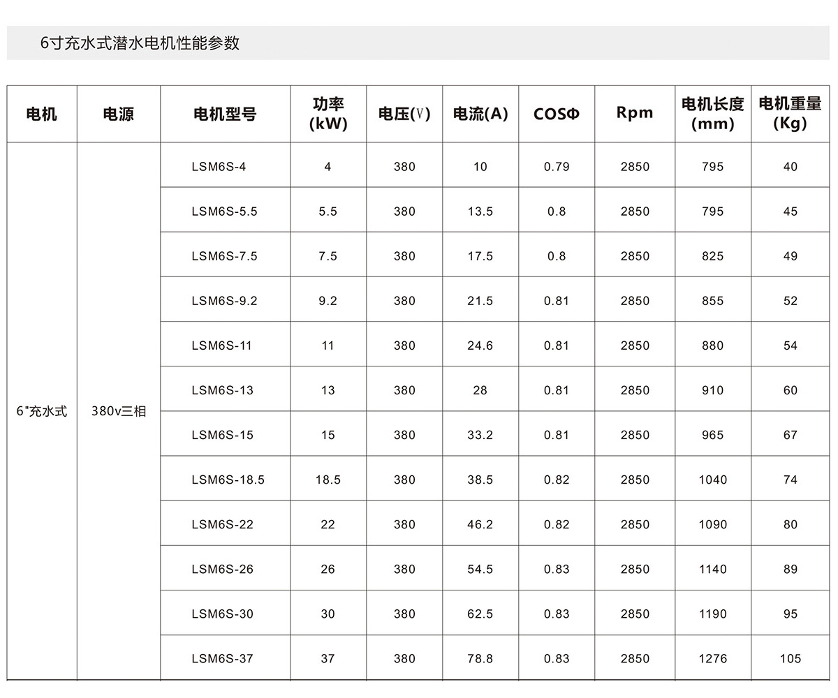 6寸充水式潛水電機(jī) 6寸充水式潛水電機(jī)(圖2)