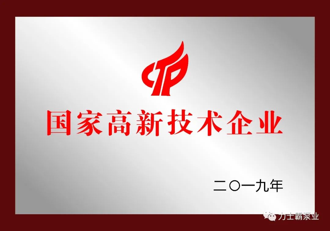 喜訊|力士霸泵業(yè)順利通過國家高新技術企業(yè)復審(圖2) 喜訊|力士霸泵業(yè)順利通過國家高新技術企業(yè)復審(圖2)